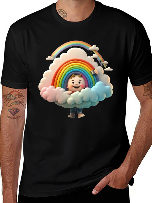 Cartoon Rainbow Cloud Graphic Tee