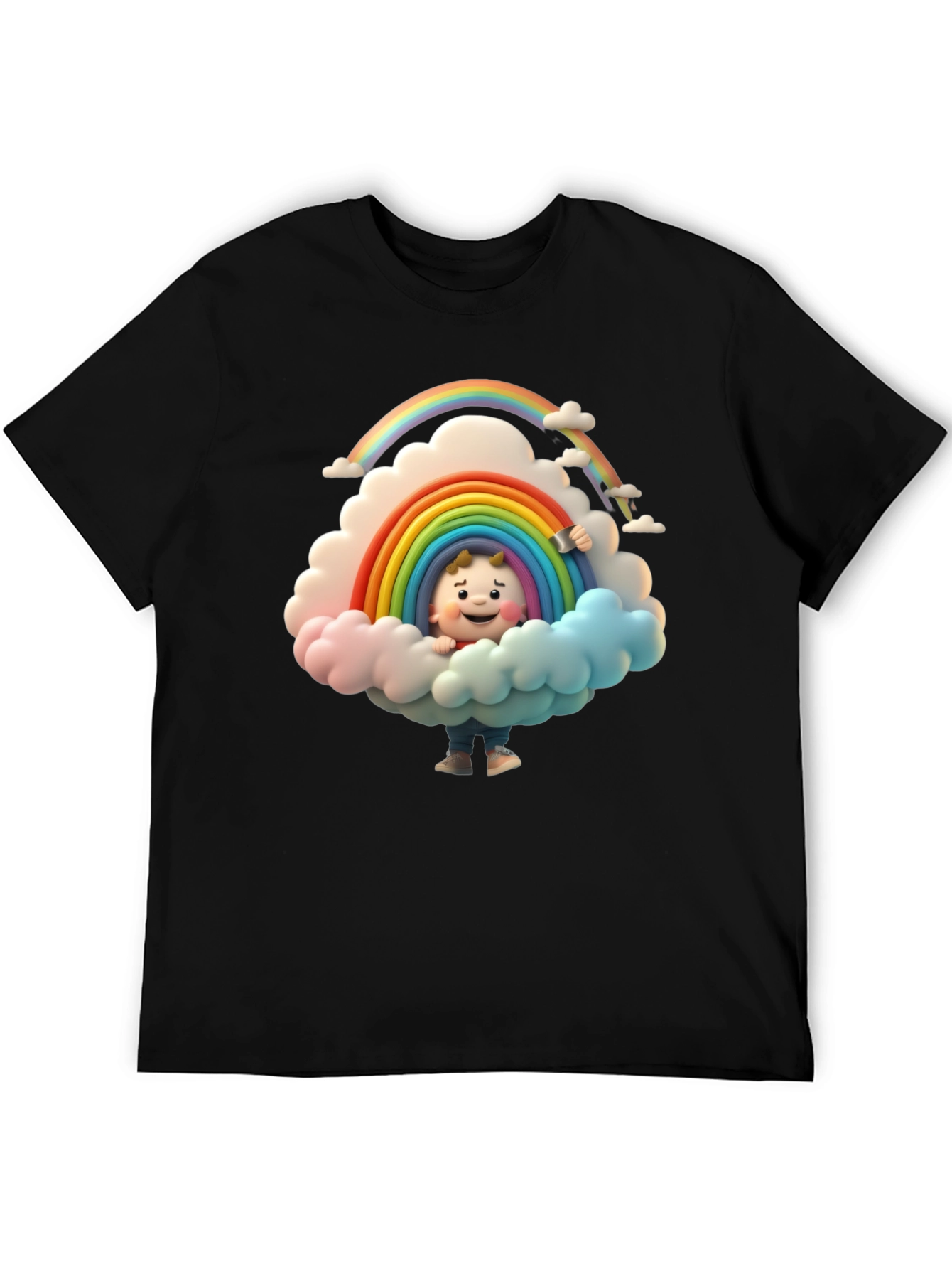 Cartoon Rainbow Cloud Graphic Tee