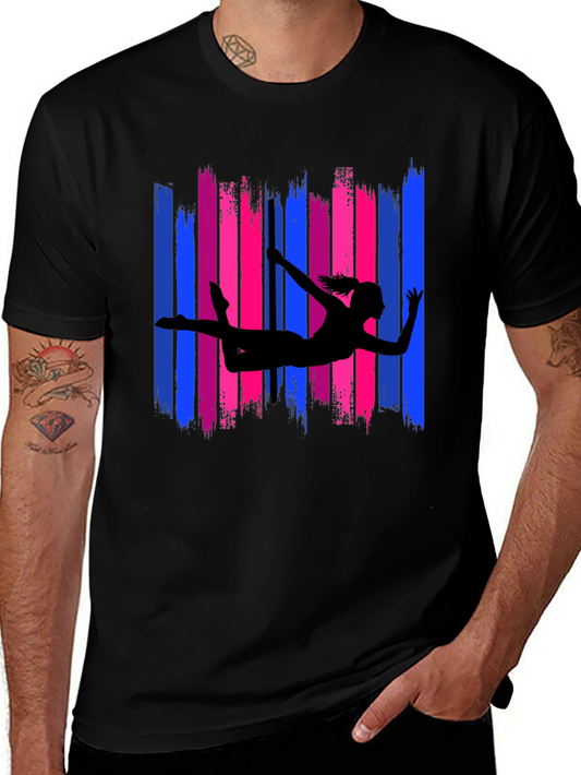 Gymnast Silhouette T-Shirt Bi Pride Colors