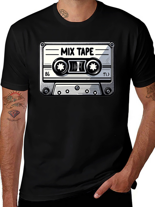 Mix Tape Cassette Graphic Tee - Retro 80s Music Shirt