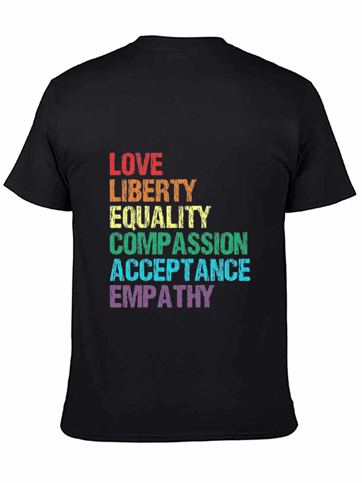 LGBT Pride Rainbow Text Graphic T-Shirt