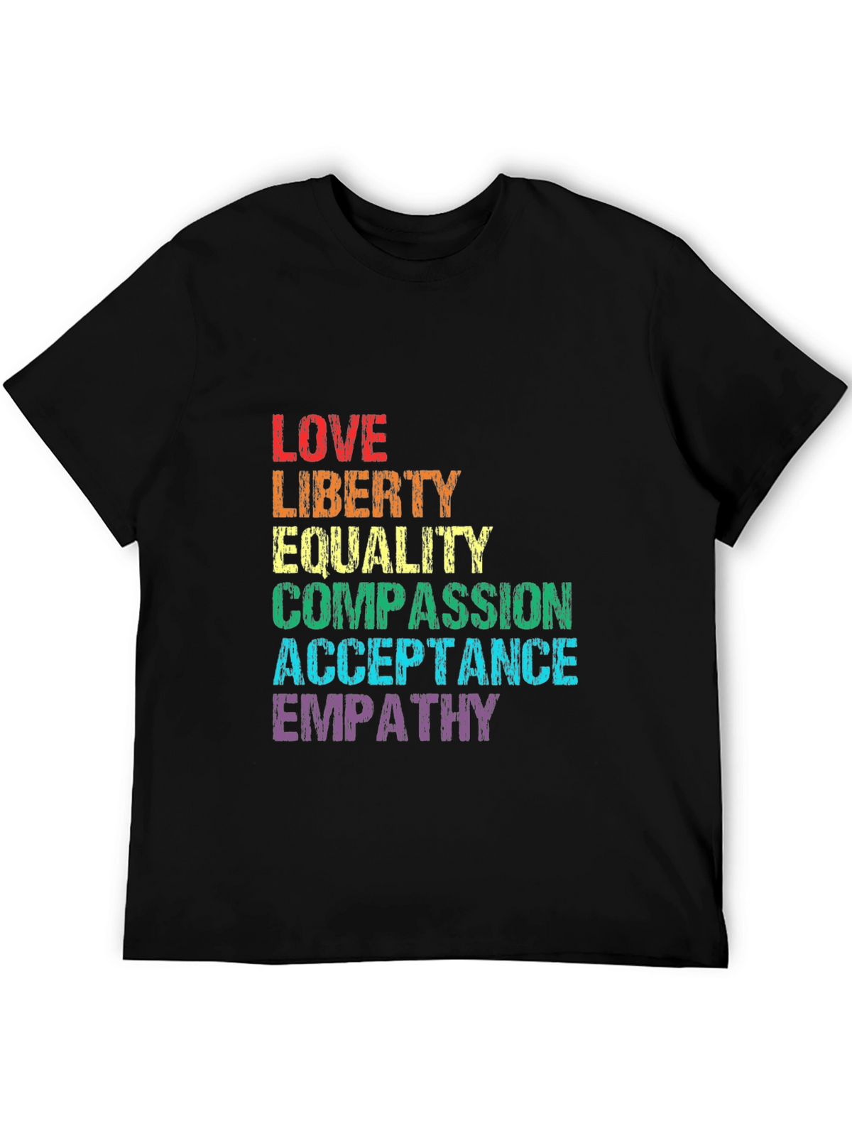 LGBT Pride Rainbow Text Graphic T-Shirt