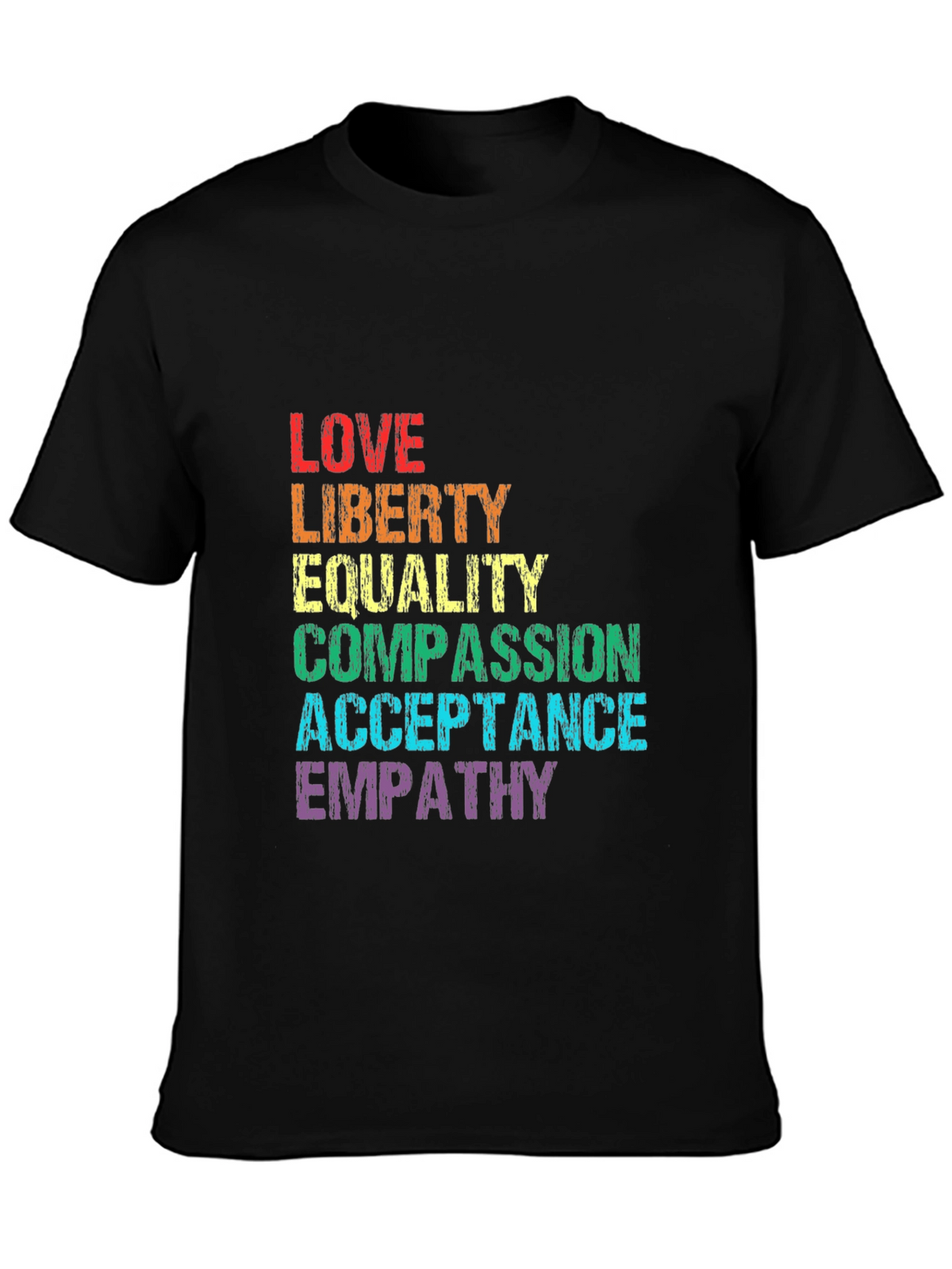 LGBT Pride Rainbow Text Graphic T-Shirt