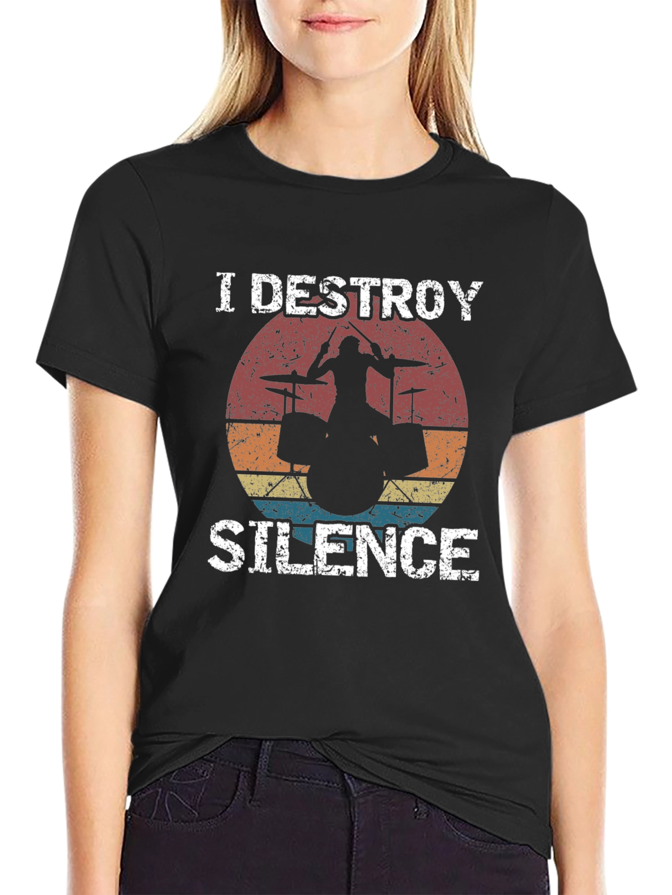 I Destroy Silence Drummer Graphic T-Shirt