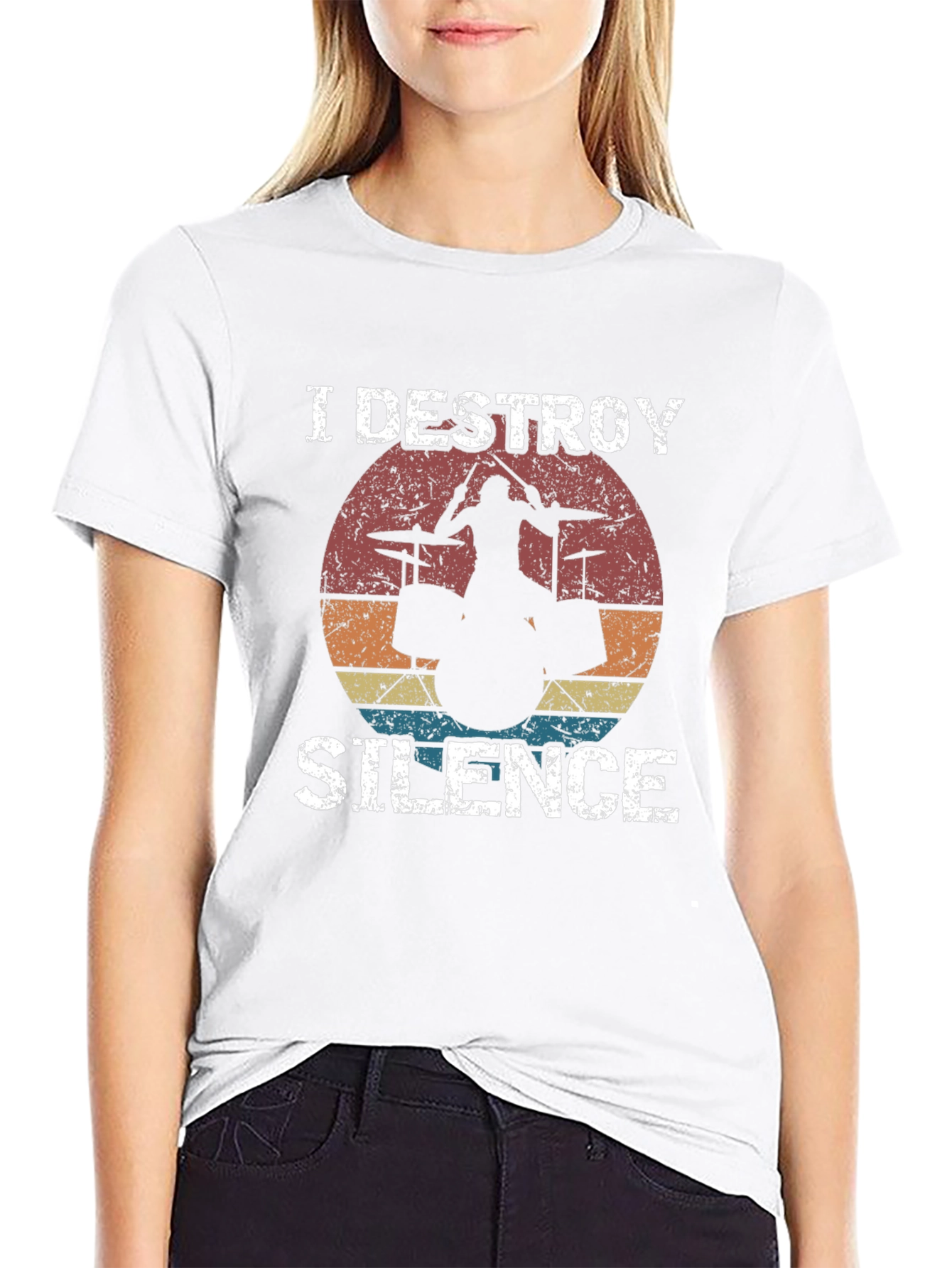 I Destroy Silence Drummer Graphic T-Shirt
