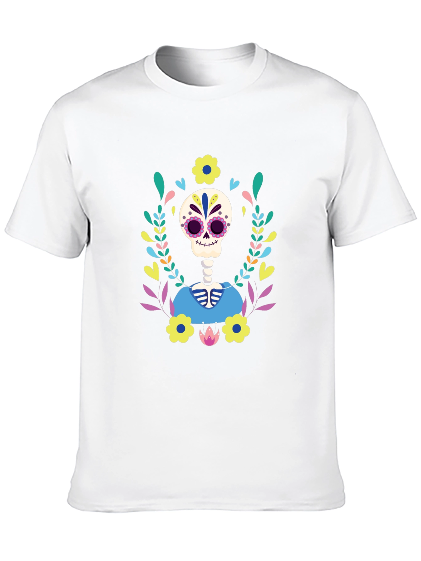 Day of the Dead Skeleton Floral T-Shirt