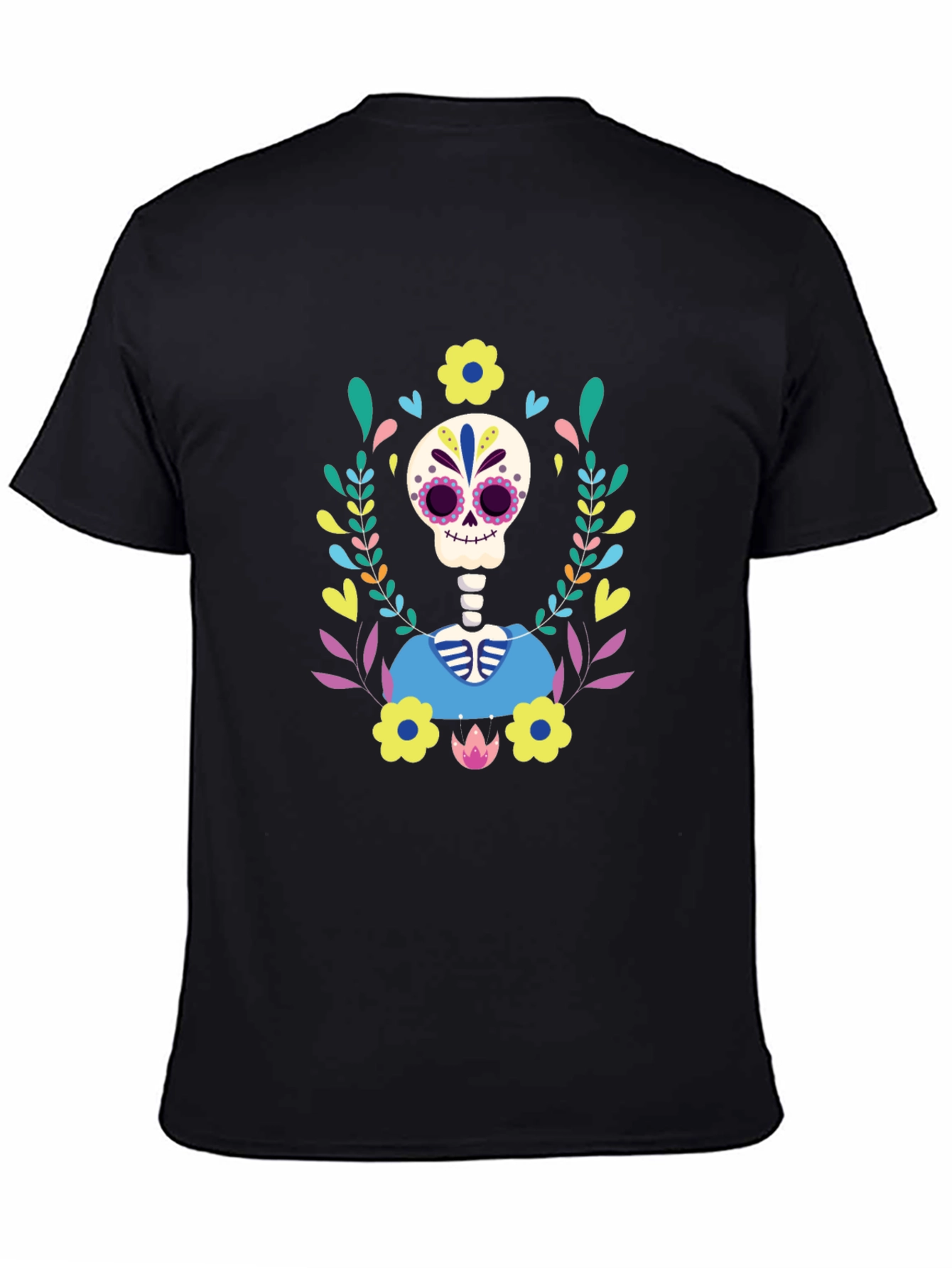Day of the Dead Skeleton Floral T-Shirt