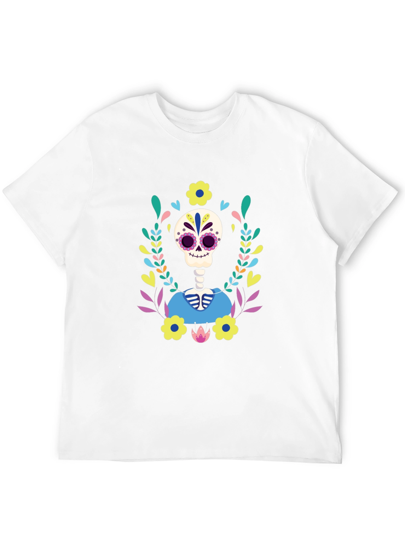 Day of the Dead Skeleton Floral T-Shirt