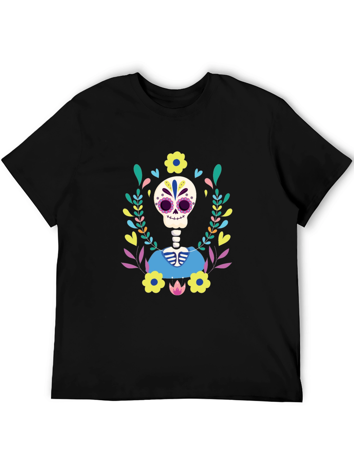 Day of the Dead Skeleton Floral T-Shirt