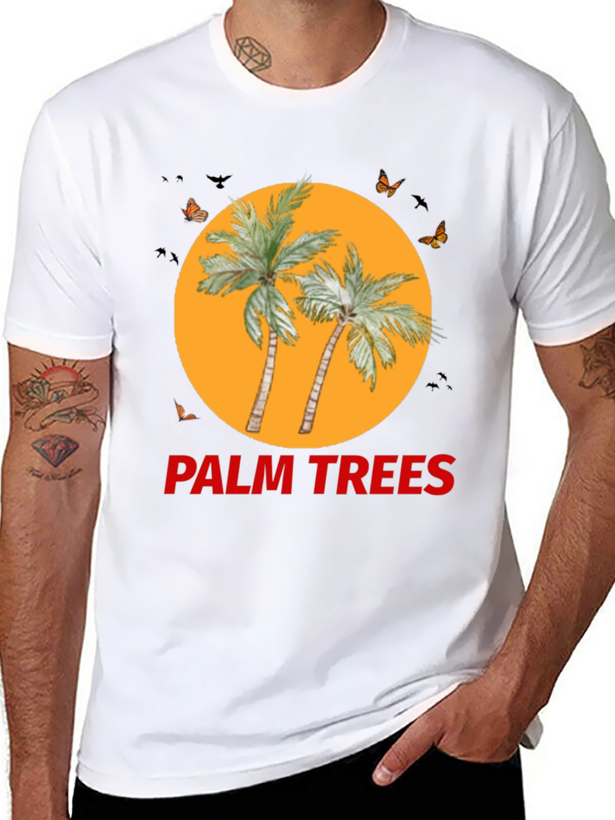 Palm Trees Graphic Tee - Black