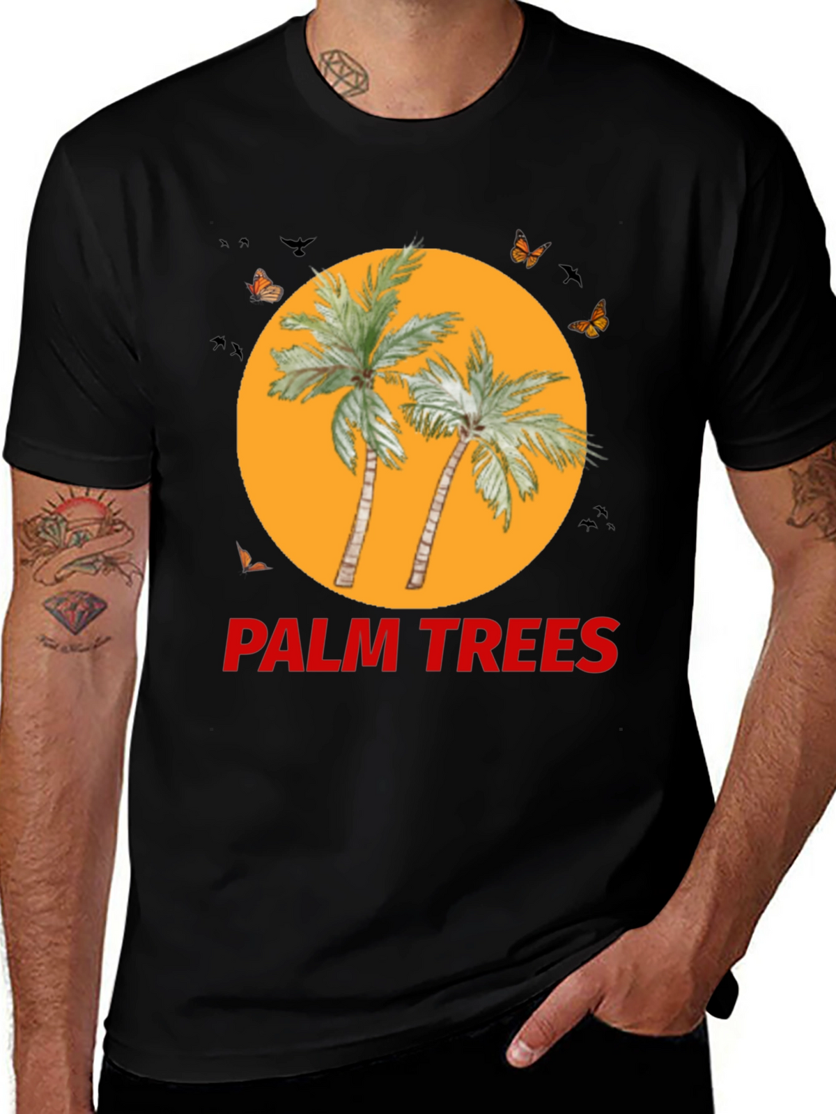 Palm Trees Graphic Tee - Black