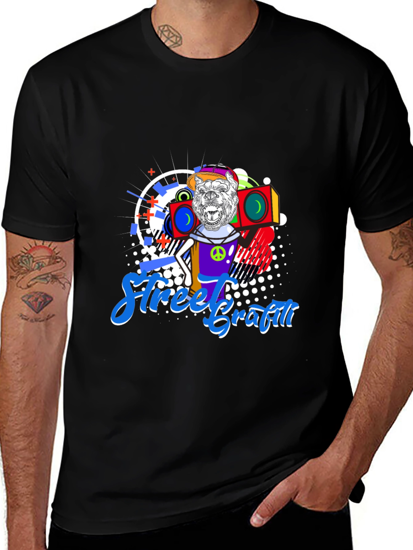 Street Graffiti Gorilla Boombox T-Shirt