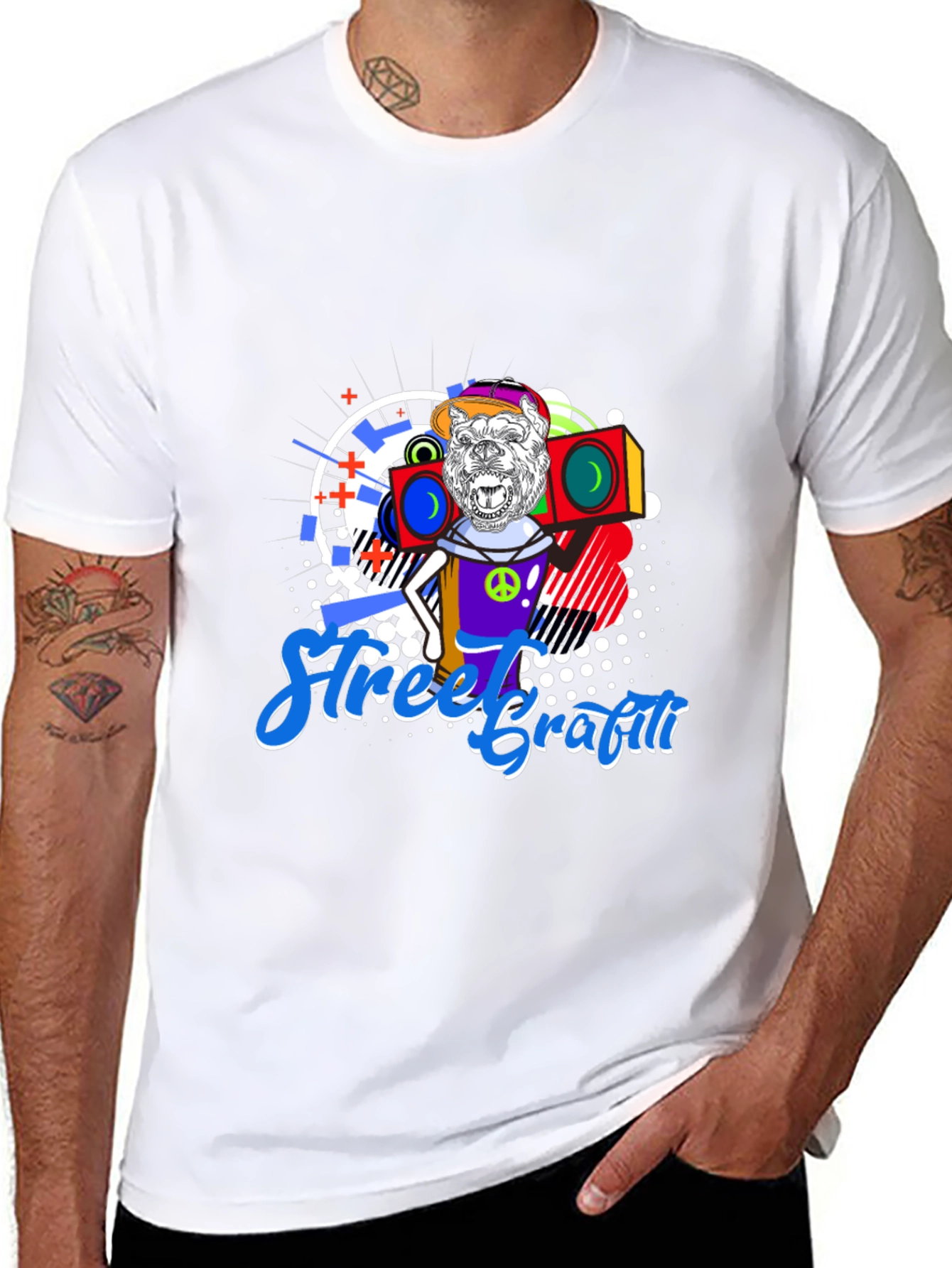 Street Graffiti Gorilla Boombox T-Shirt