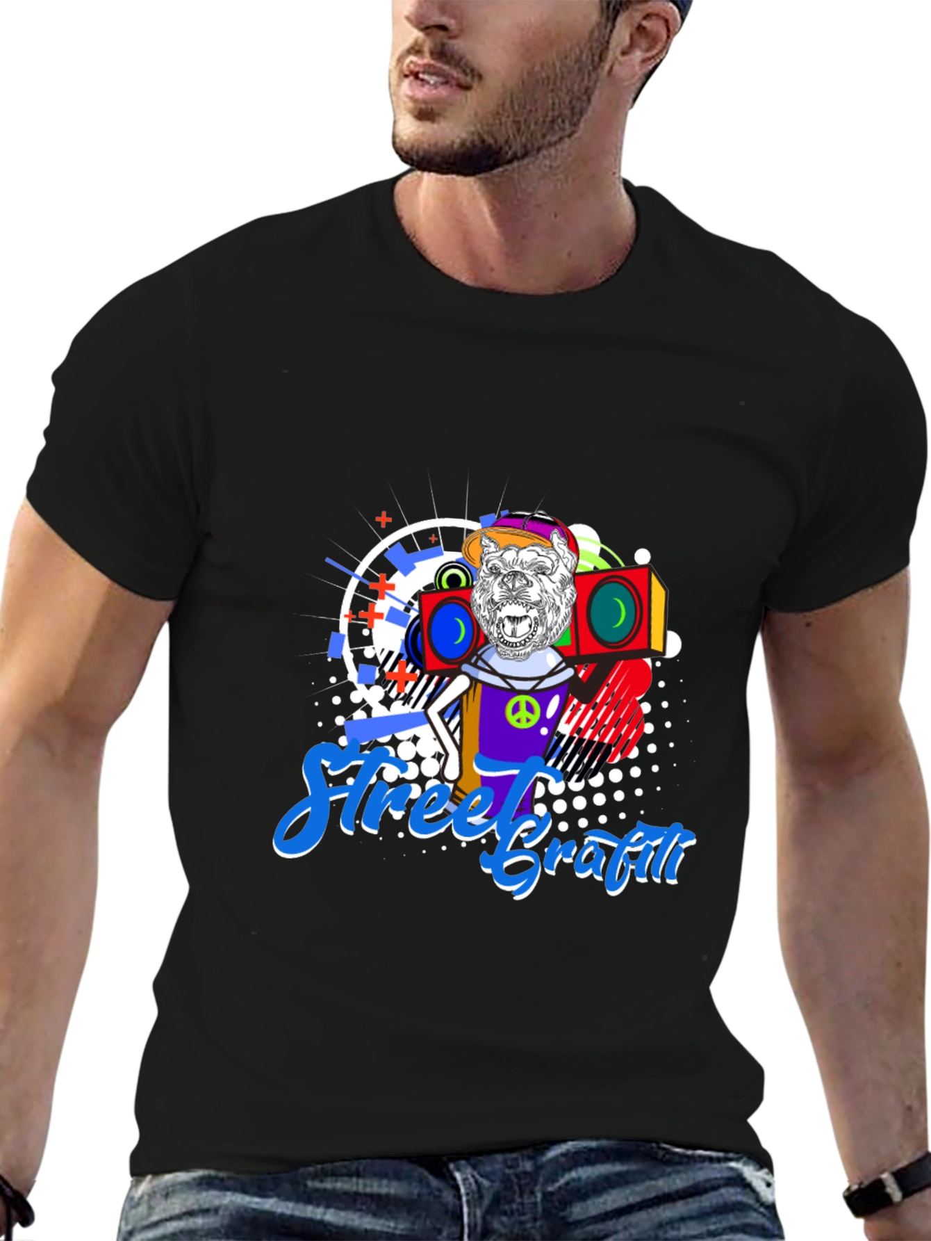 Street Graffiti Gorilla Boombox T-Shirt