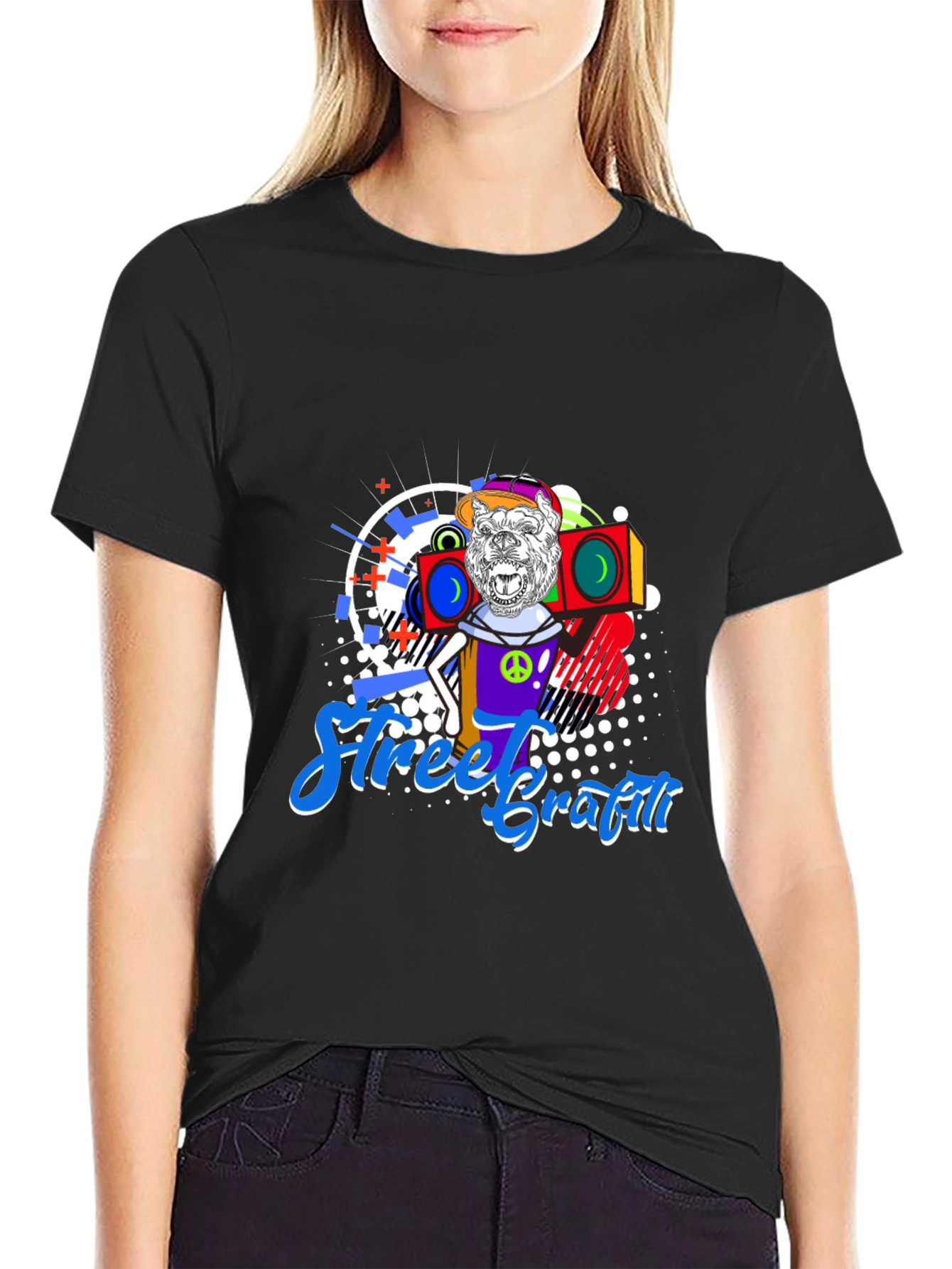 Street Graffiti Gorilla Boombox T-Shirt