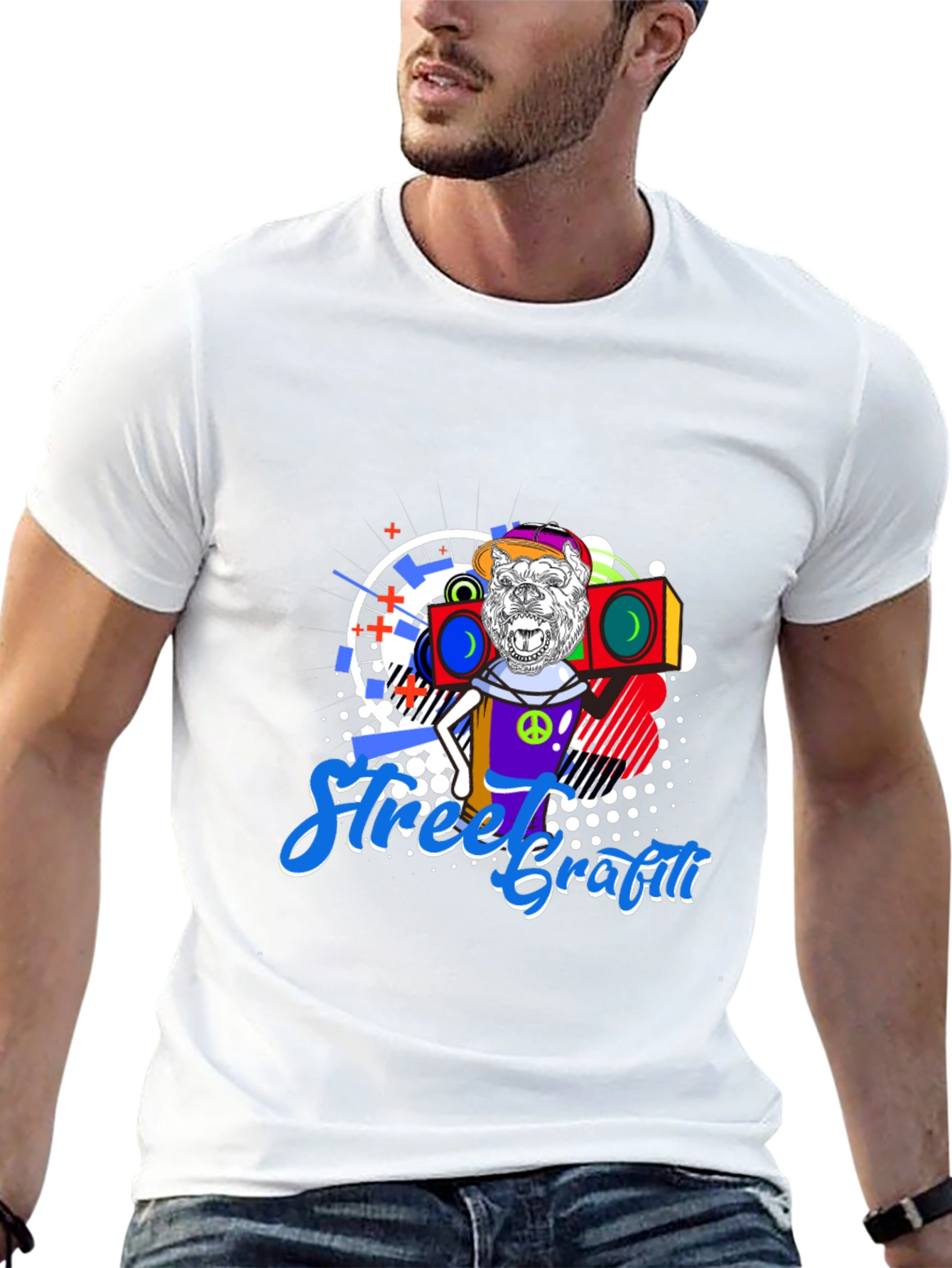 Street Graffiti Gorilla Boombox T-Shirt