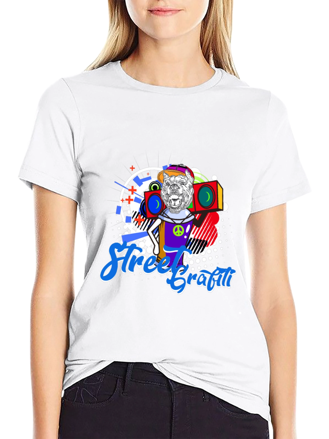 Street Graffiti Gorilla Boombox T-Shirt