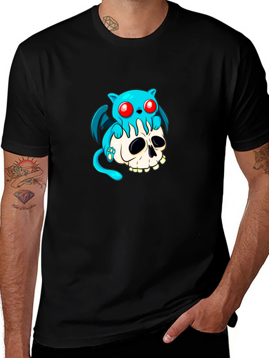 Skull and Blue Monster Graphic Tee