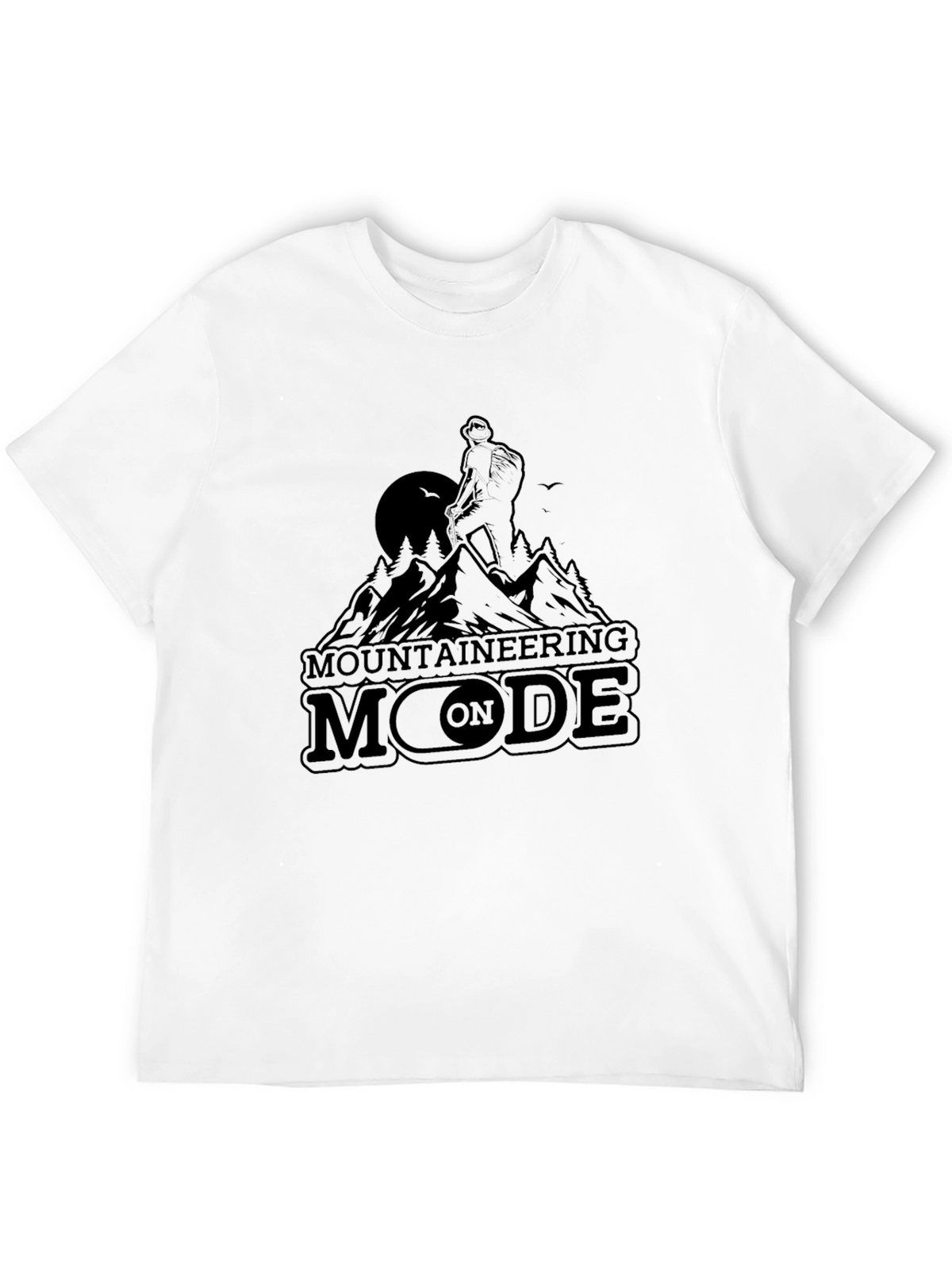 Mountaineering Mode On Black Graphic T-Shirt
