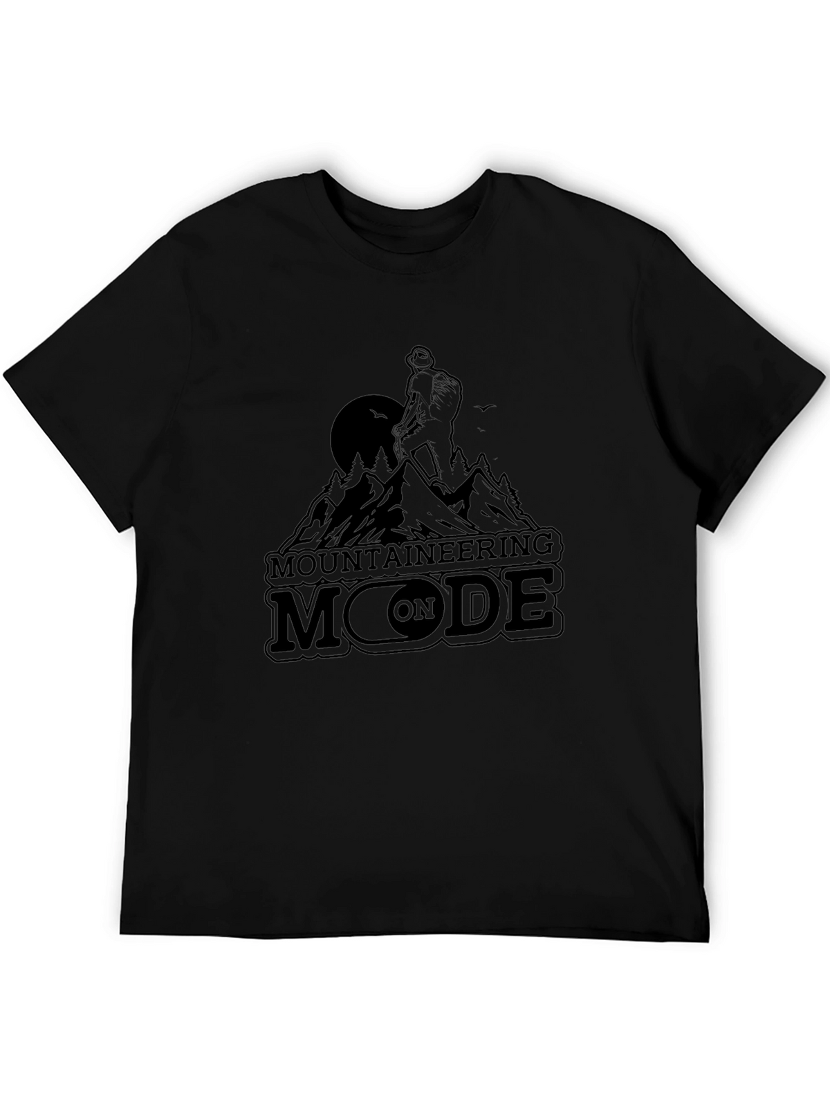 Mountaineering Mode On Black Graphic T-Shirt