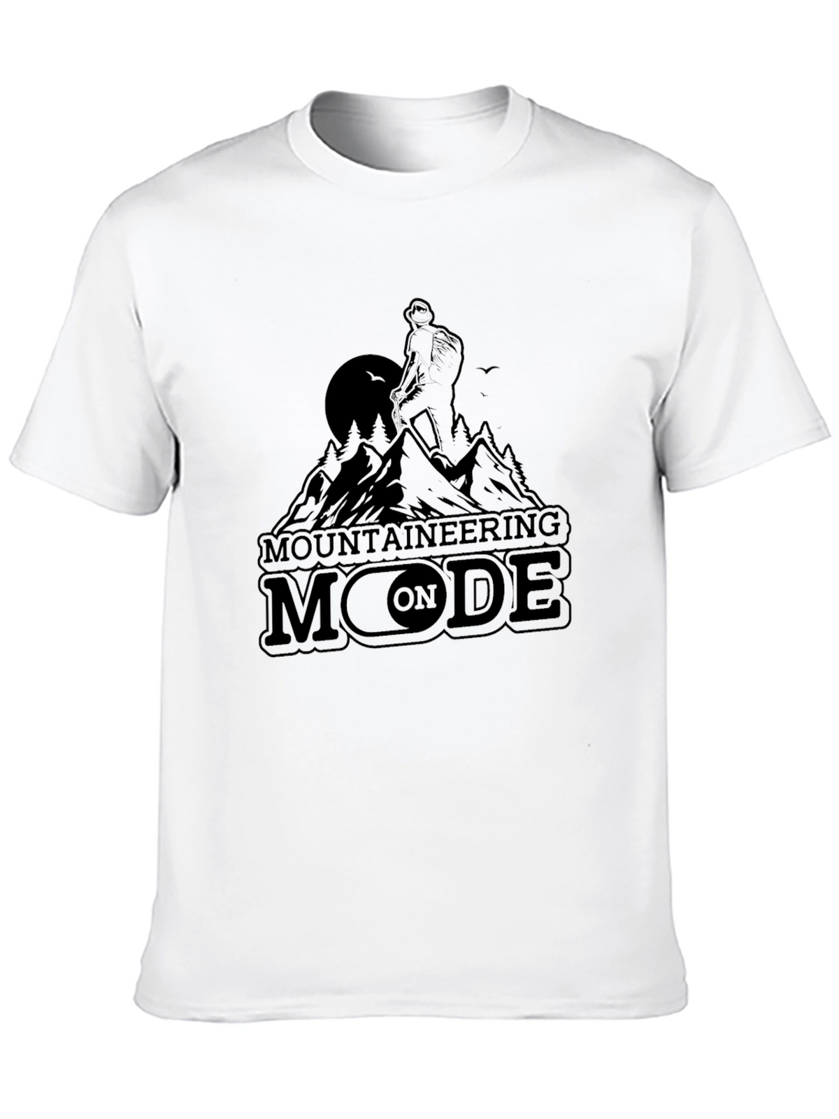 Mountaineering Mode On Black Graphic T-Shirt