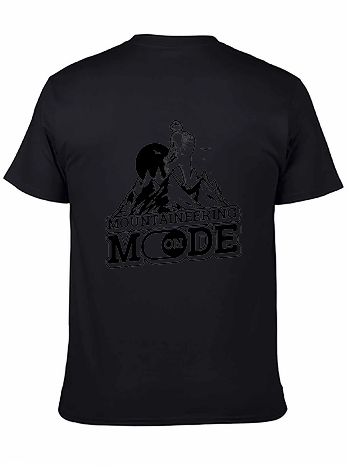 Mountaineering Mode On Black Graphic T-Shirt