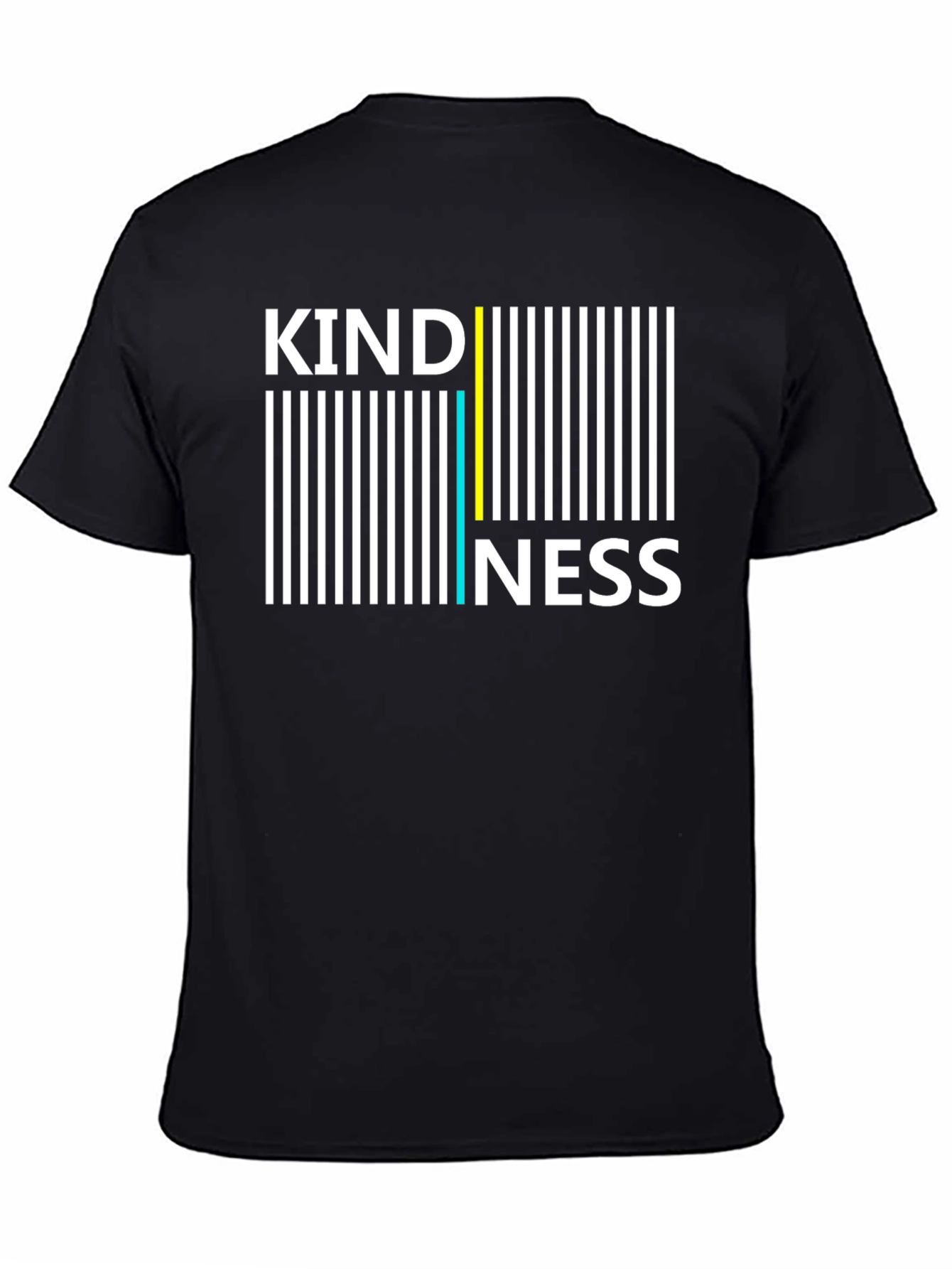 Kindness Barcode Graphic Tee - Black Cotton Blend