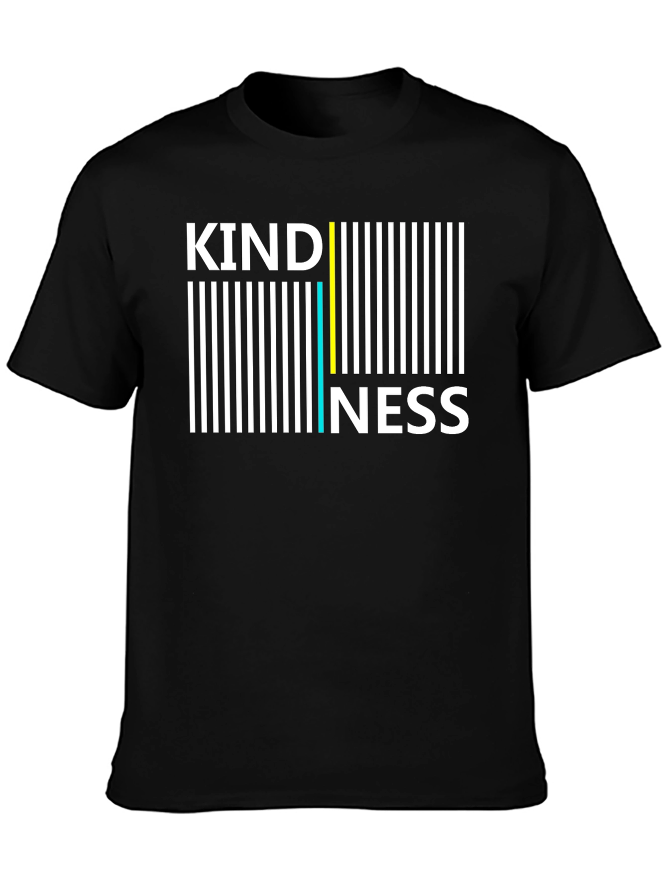 Kindness Barcode Graphic Tee - Black Cotton Blend