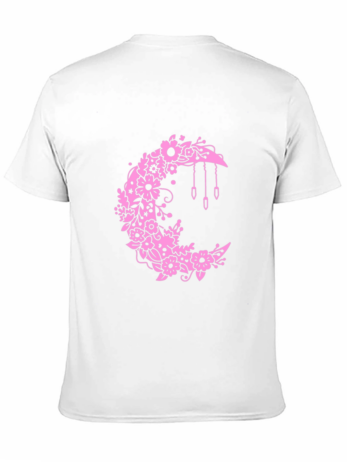 Floral Moon Graphic Black T-Shirt