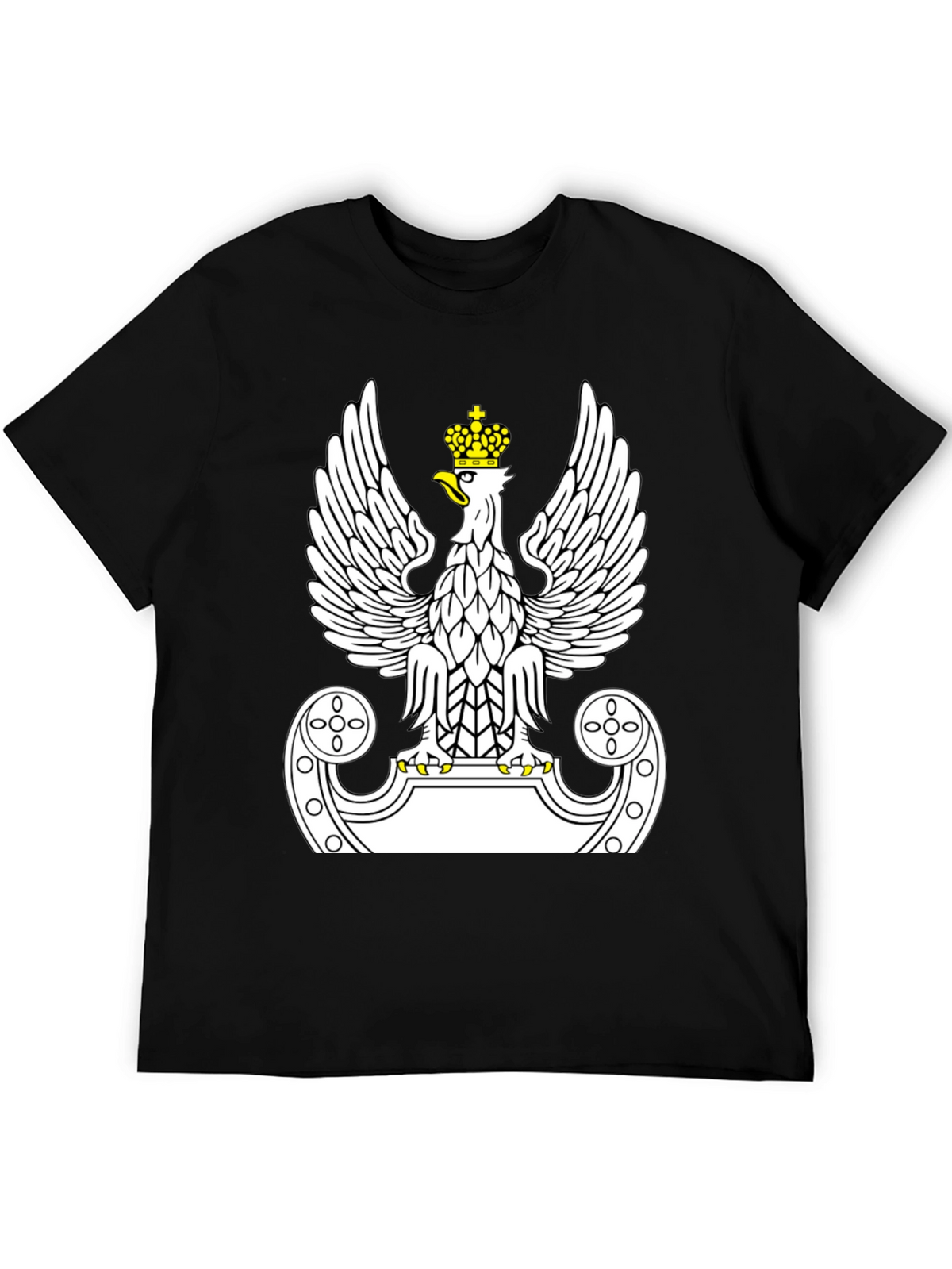 Polish Eagle Crest T-Shirt - Black Cotton Tee