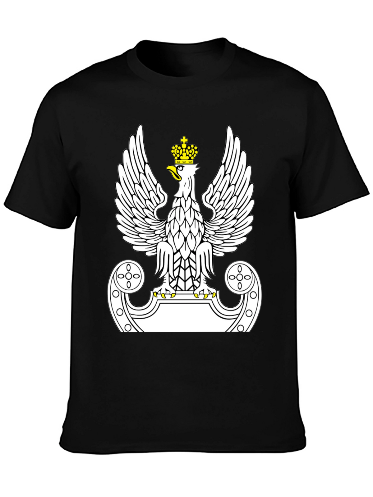 Polish Eagle Crest T-Shirt - Black Cotton Tee