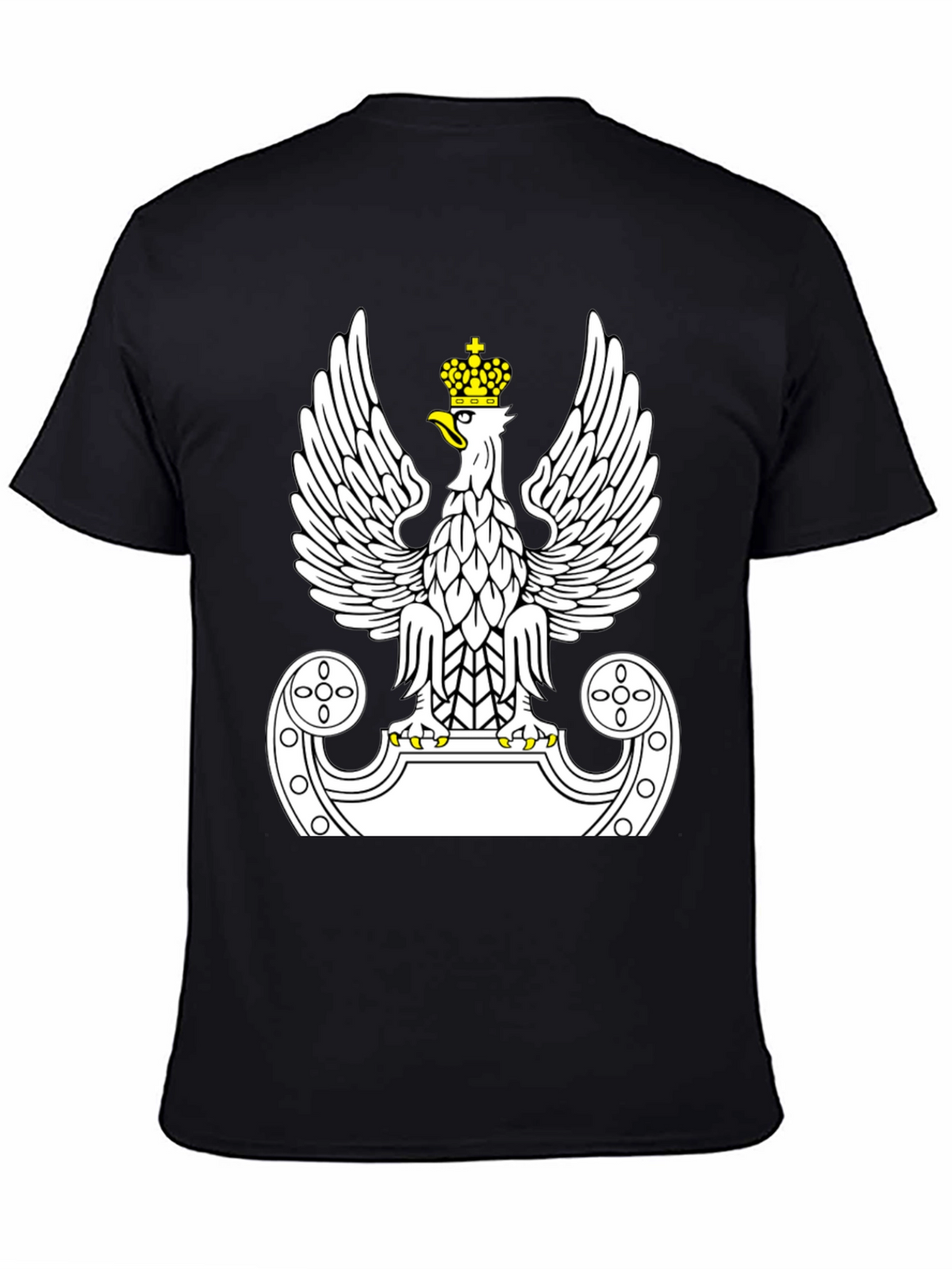 Polish Eagle Crest T-Shirt - Black Cotton Tee