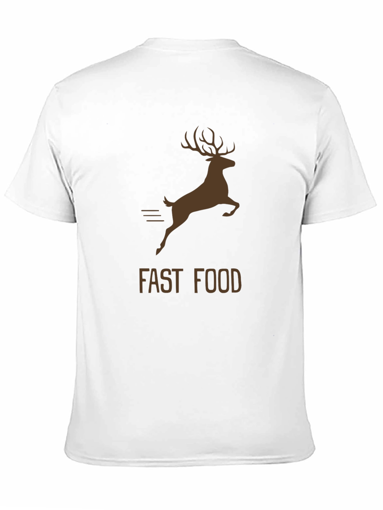 Fast Food Deer Graphic Tee - Soft Black Cotton
