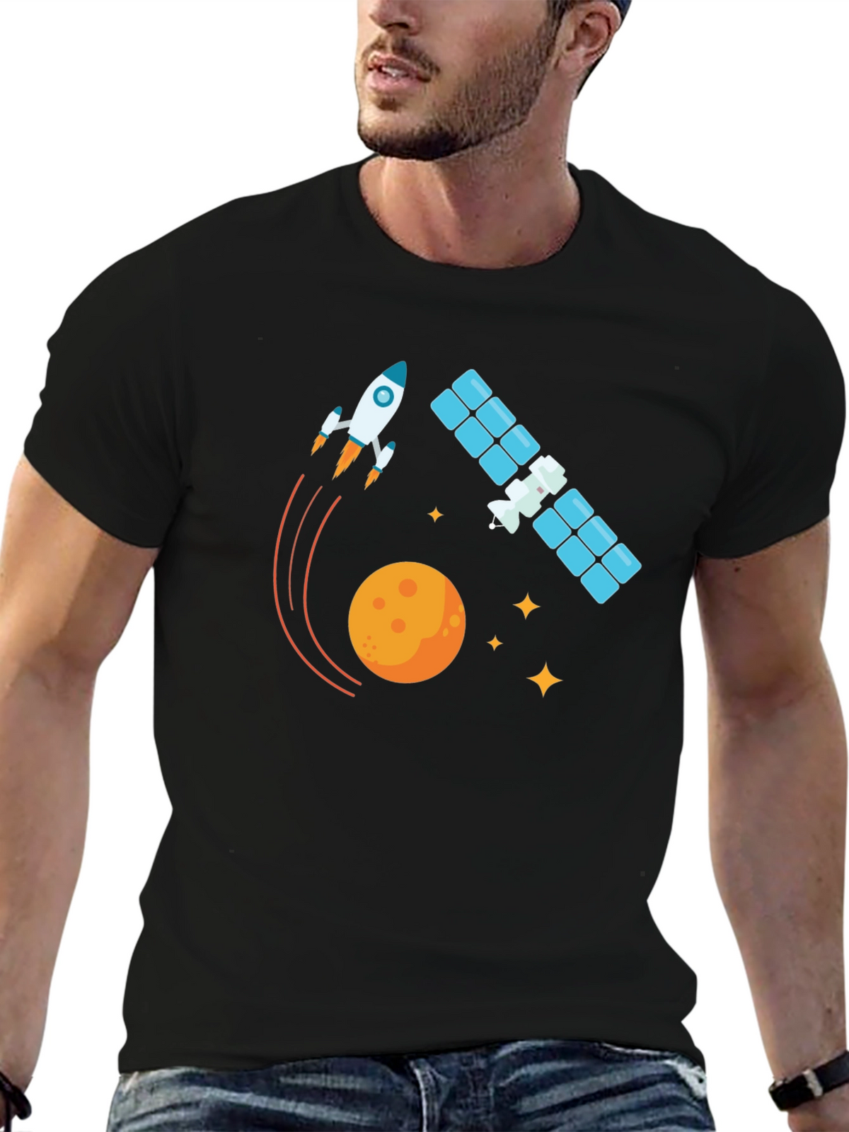 Space Adventure Black T-Shirt
