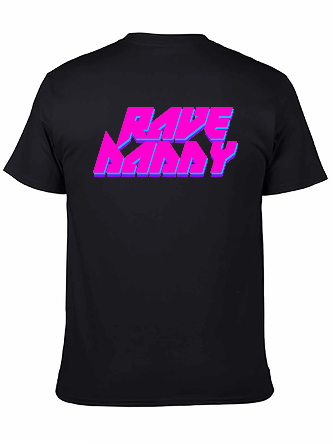 Rave Nanny Black T-Shirt - Neon Graphic Design