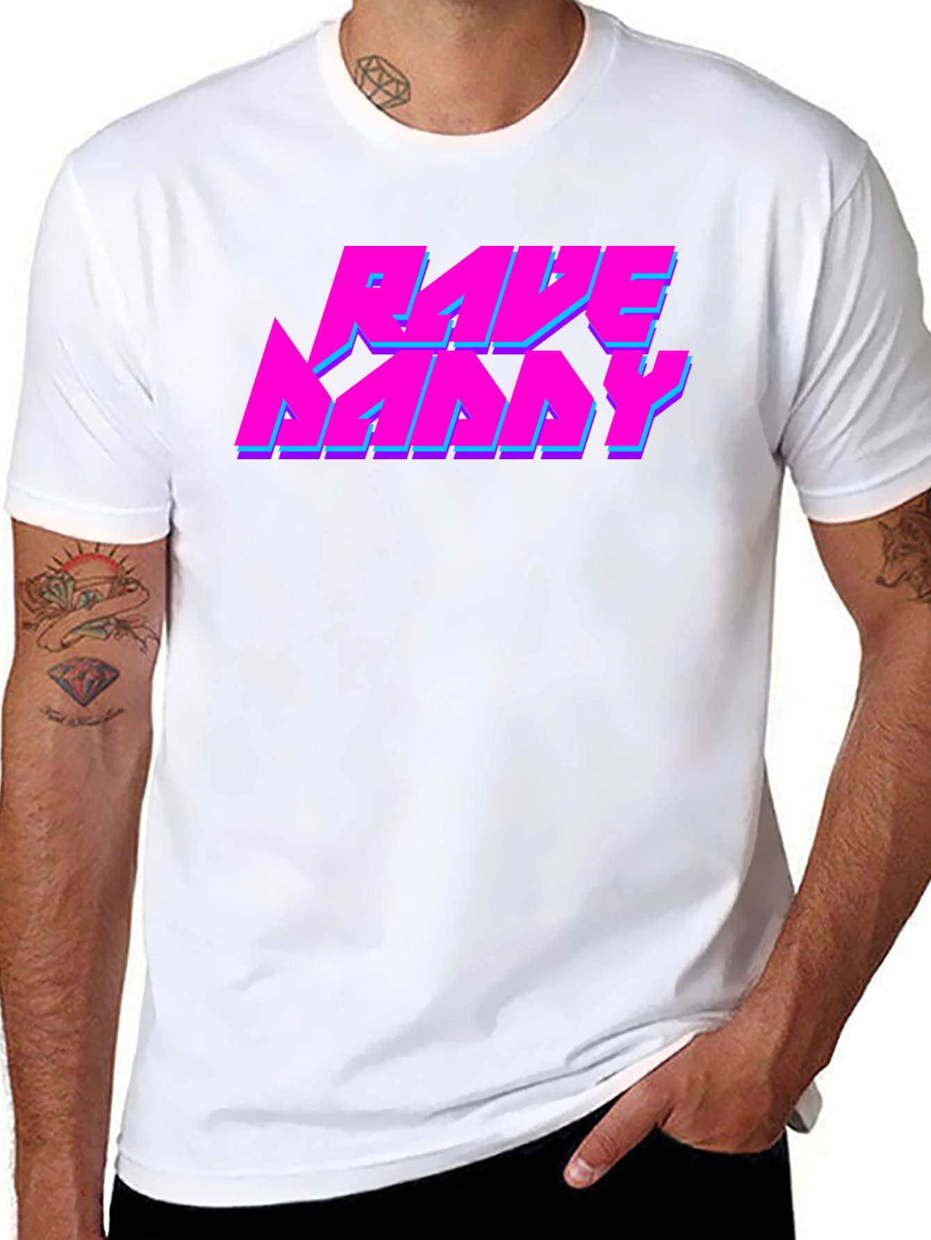 Rave Nanny Black T-Shirt - Neon Graphic Design