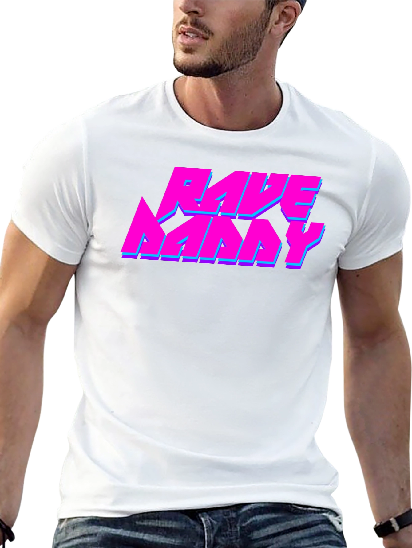 Rave Nanny Black T-Shirt - Neon Graphic Design