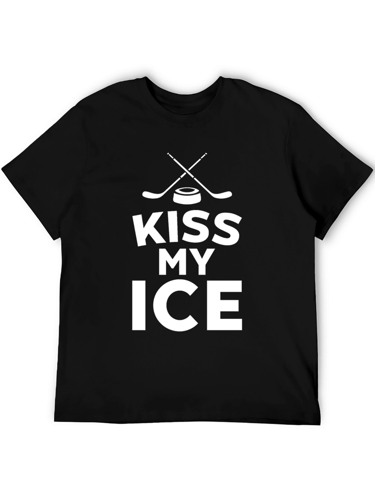Kiss My Ice Hockey Graphic Tee - Black