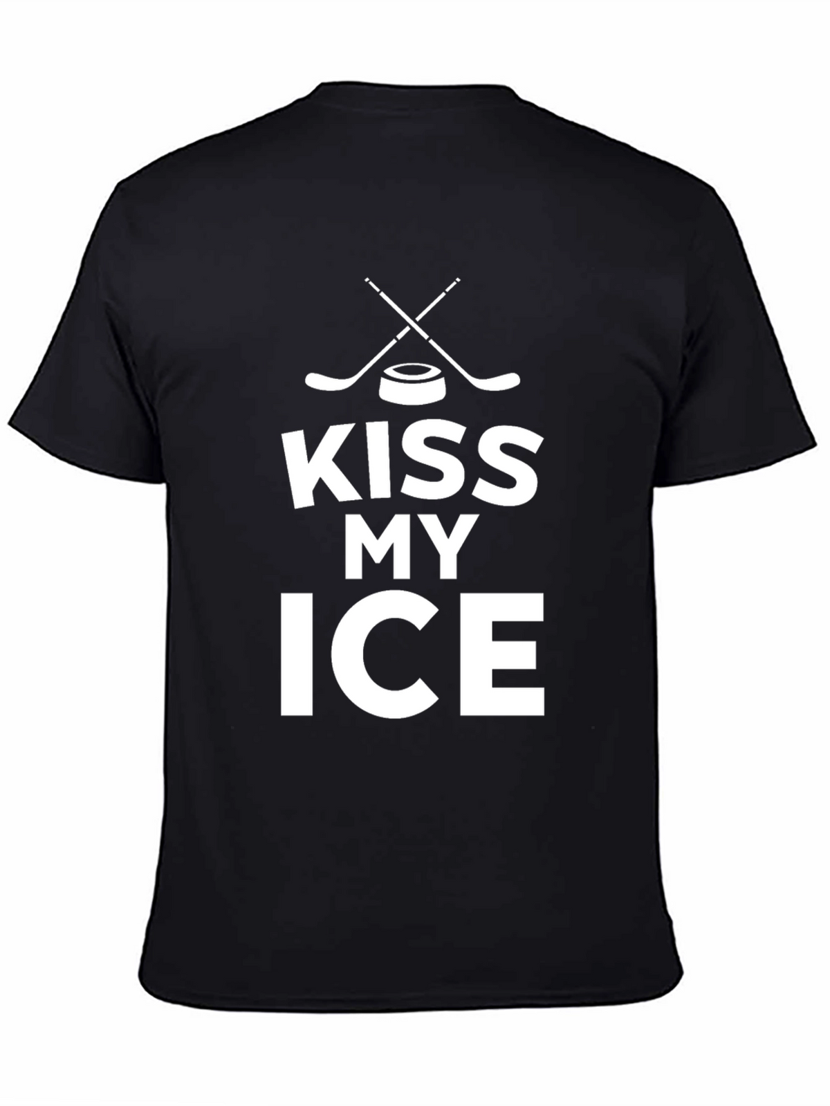 Kiss My Ice Hockey Graphic Tee - Black