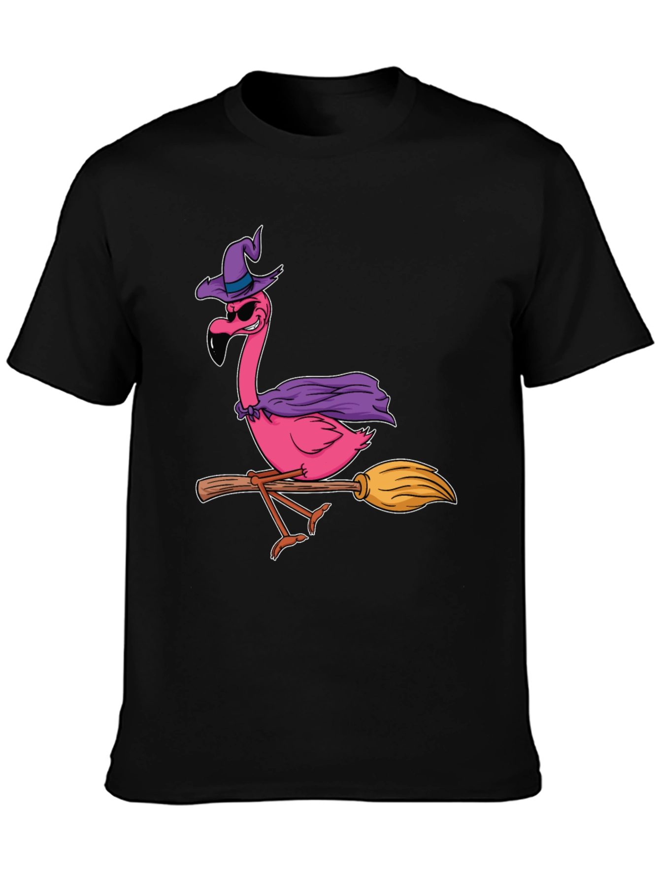 Witch Flamingo T-Shirt Halloween Costume Tee