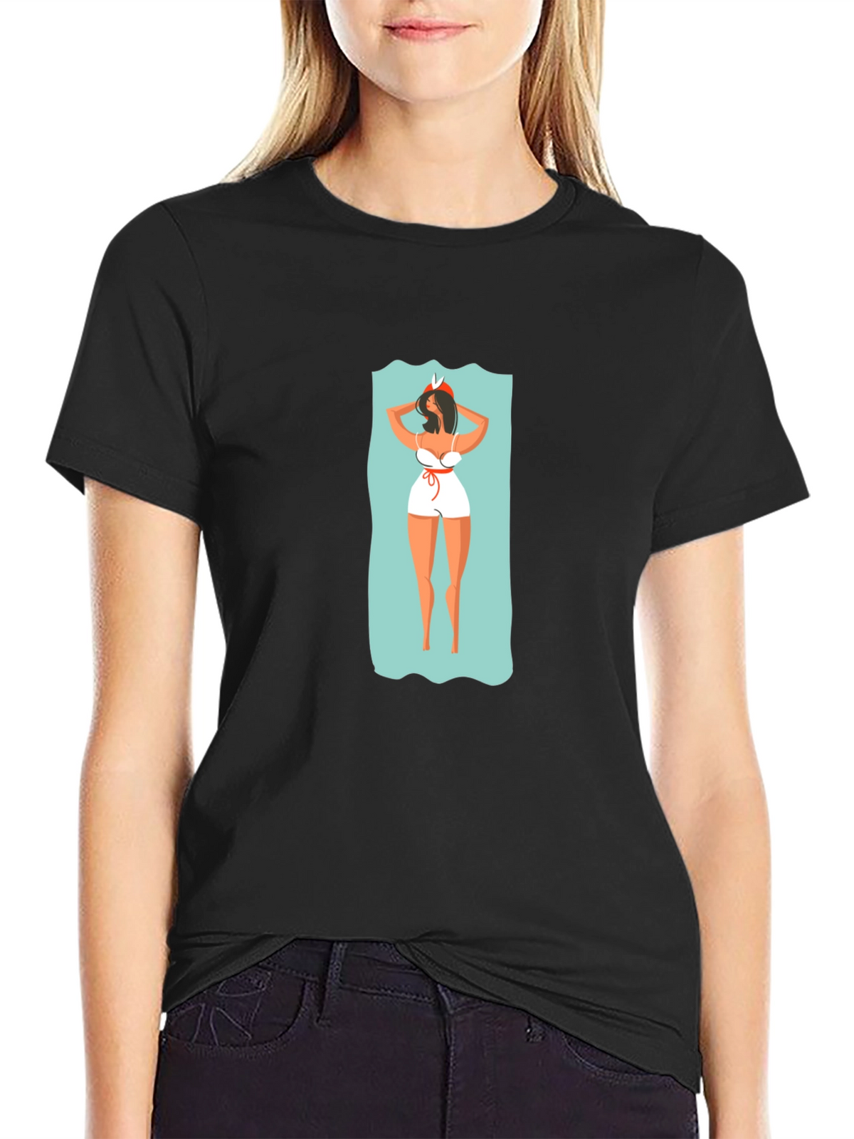 Stylish Graphic Tee - Beach Babe Design