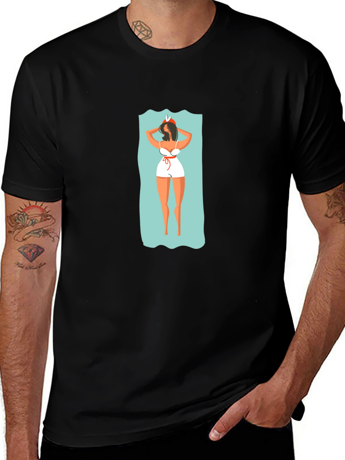 Stylish Graphic Tee - Beach Babe Design