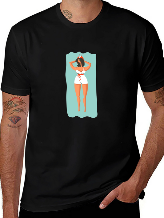 Stylish Graphic Tee - Beach Babe Design