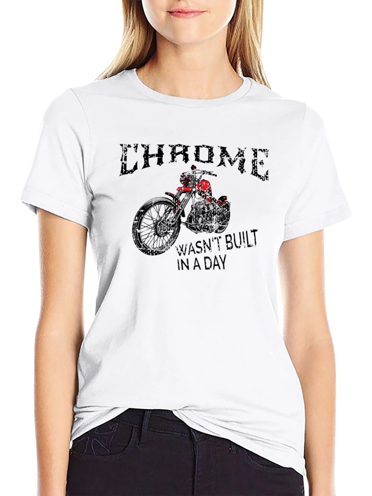 Chrome Motorcycle Graphic T-Shirt - Classic Biker Tee