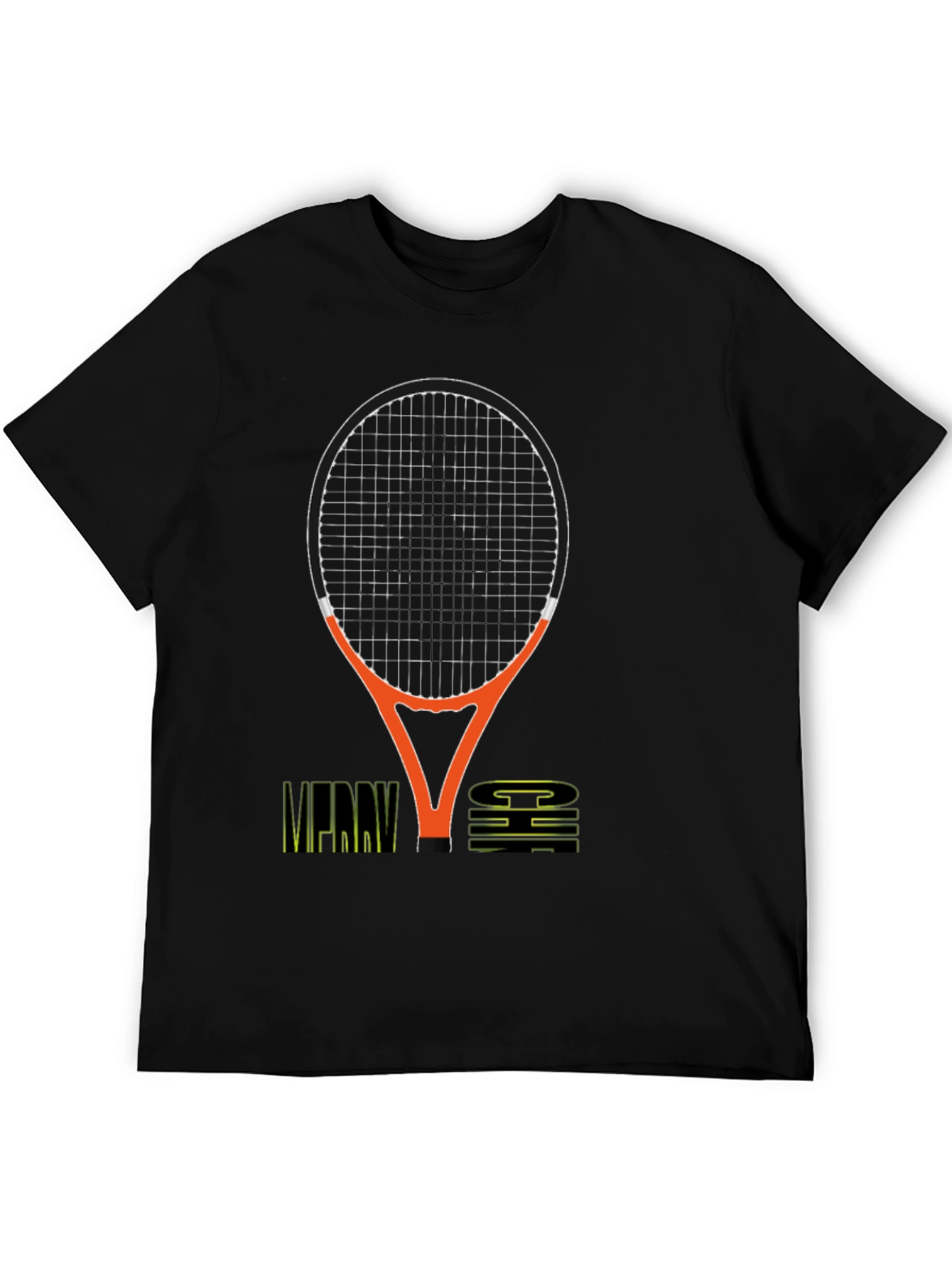 Merry Chi Christmas Tennis Racket Graphic T-Shirt
