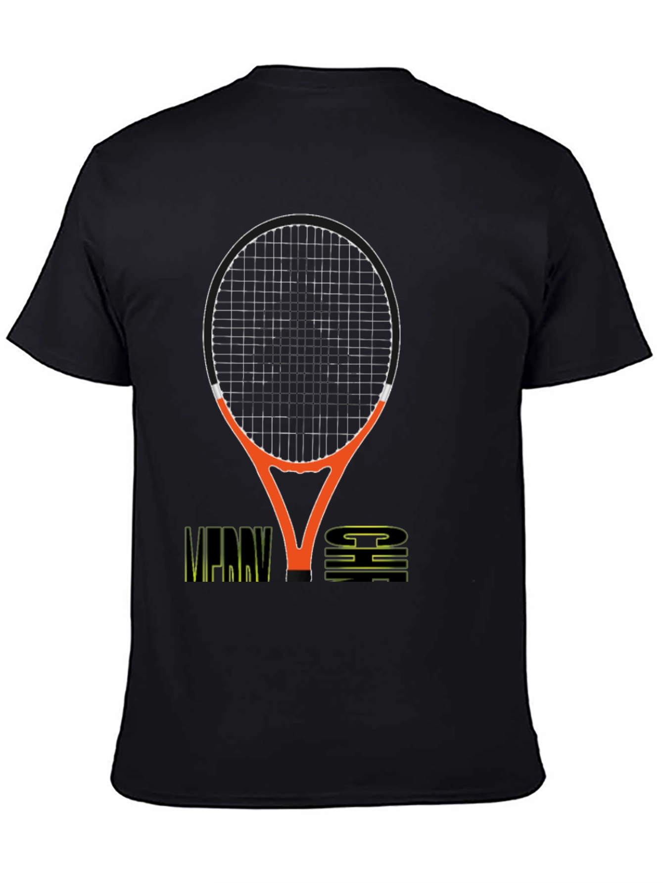Merry Chi Christmas Tennis Racket Graphic T-Shirt
