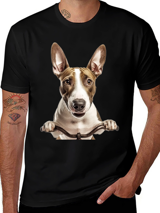 Dog on Bike Graphic Tee - Black