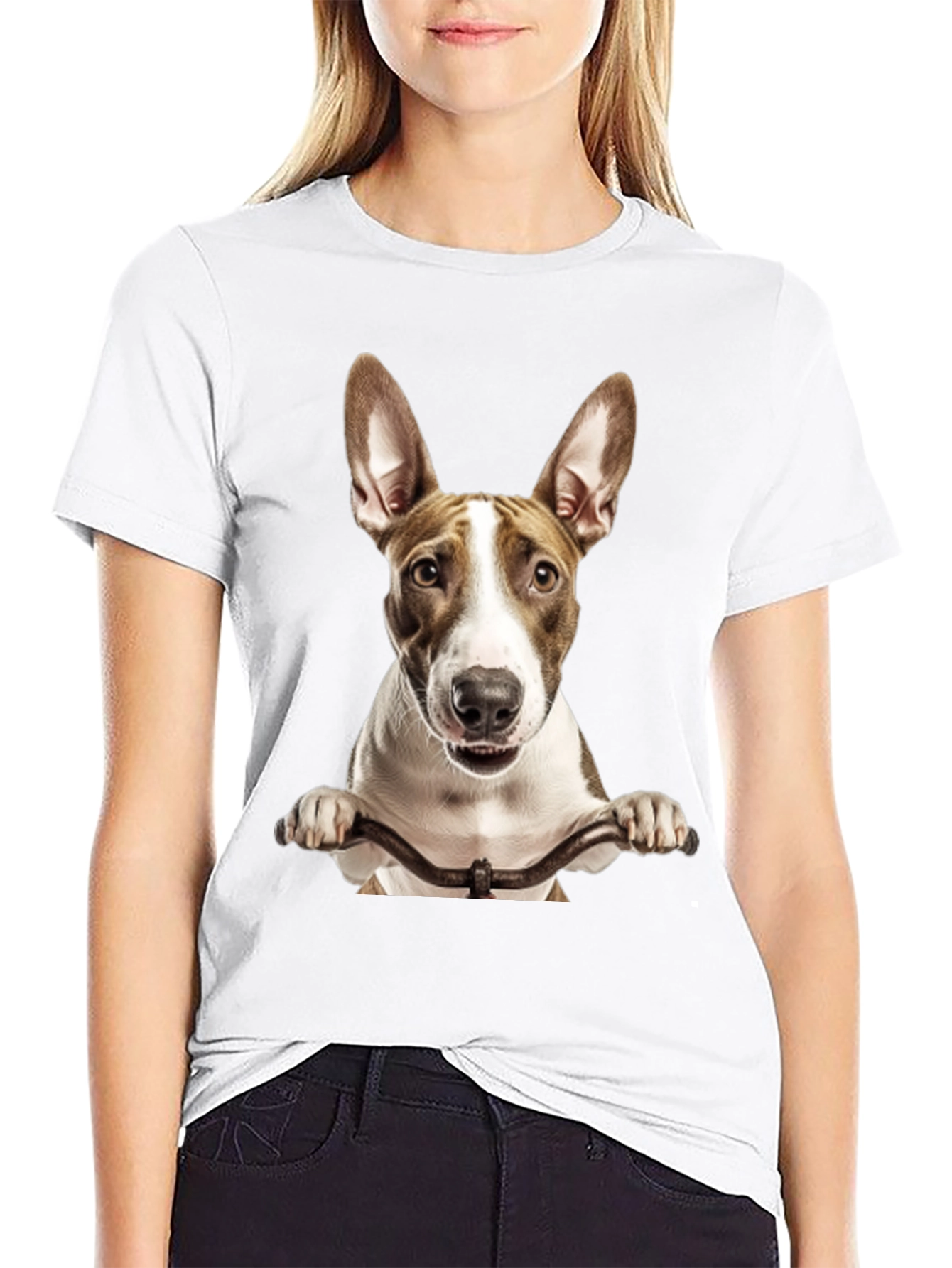 Dog on Bike Graphic Tee - Black