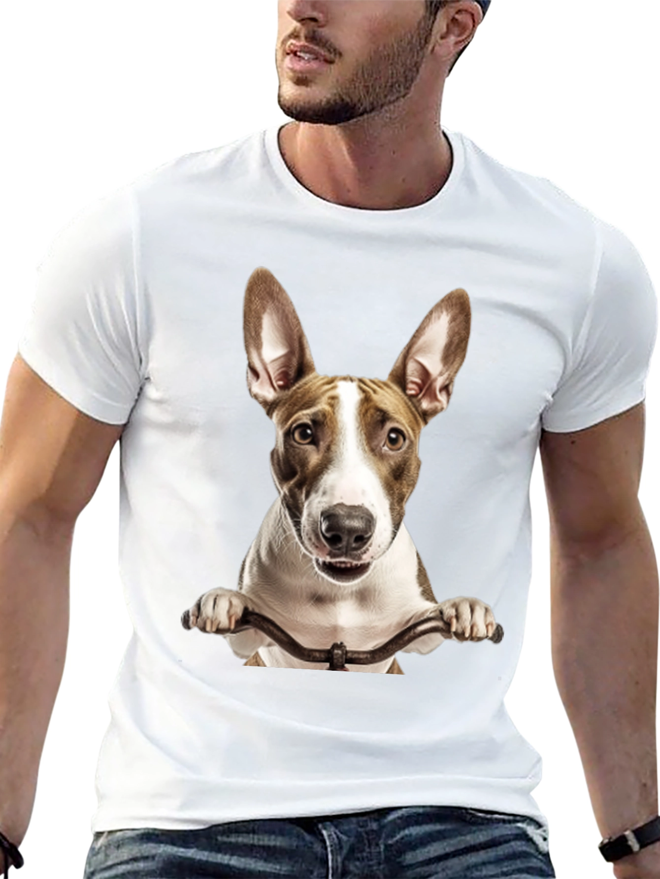 Dog on Bike Graphic Tee - Black