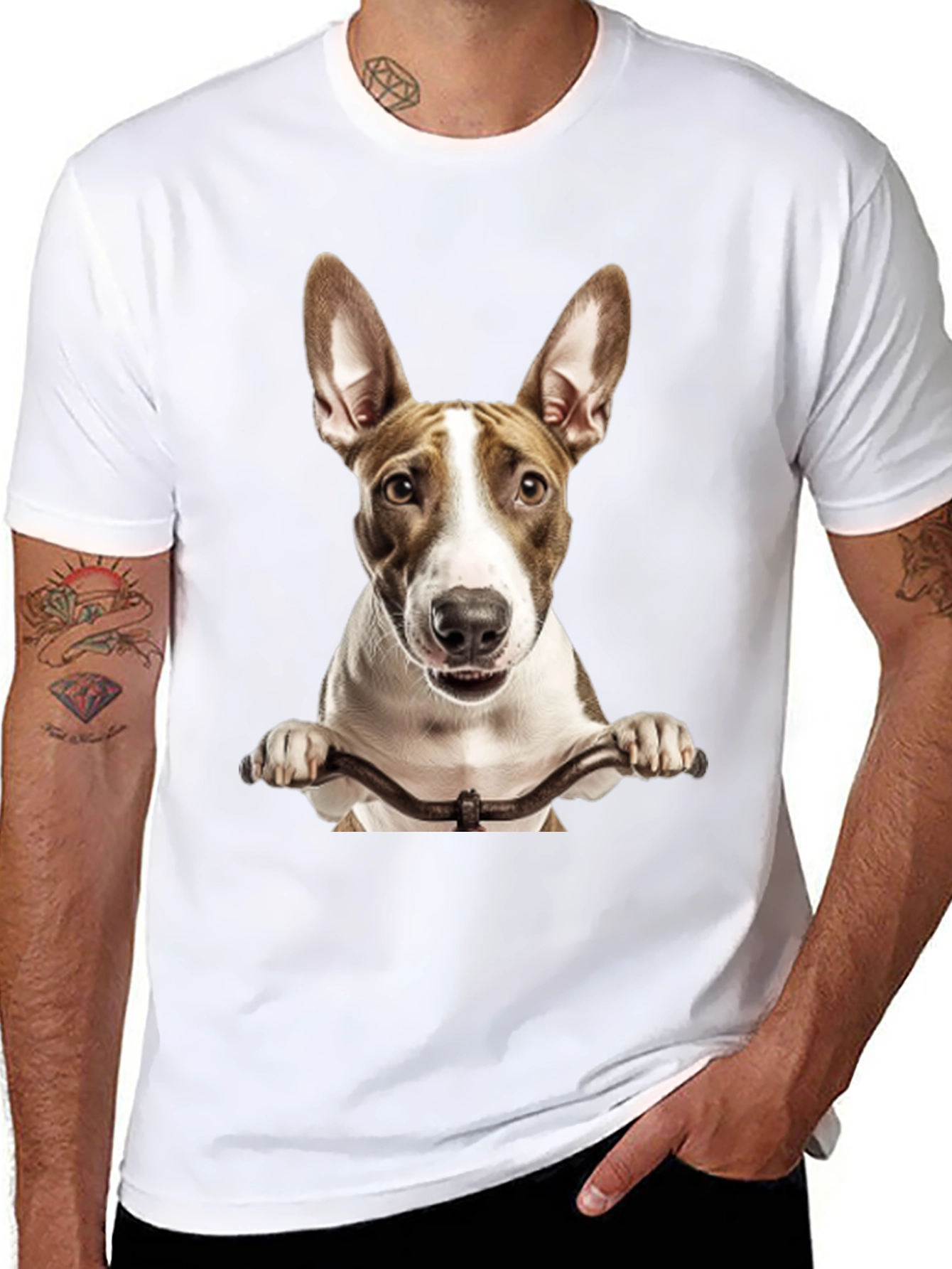Dog on Bike Graphic Tee - Black
